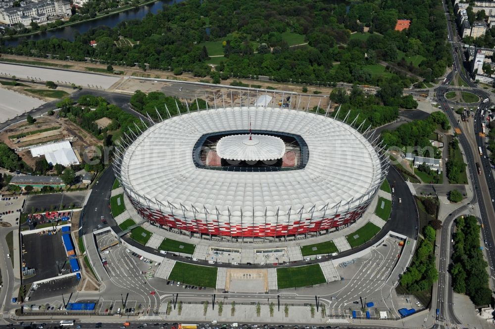 Aerial photograph Warschau - The new built stadium National Stadium in Warsaw bevore opening EM 2012 in Poland