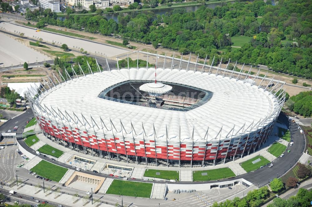 Aerial photograph Warschau - The new built stadium National Stadium in Warsaw bevore opening EM 2012 in Poland