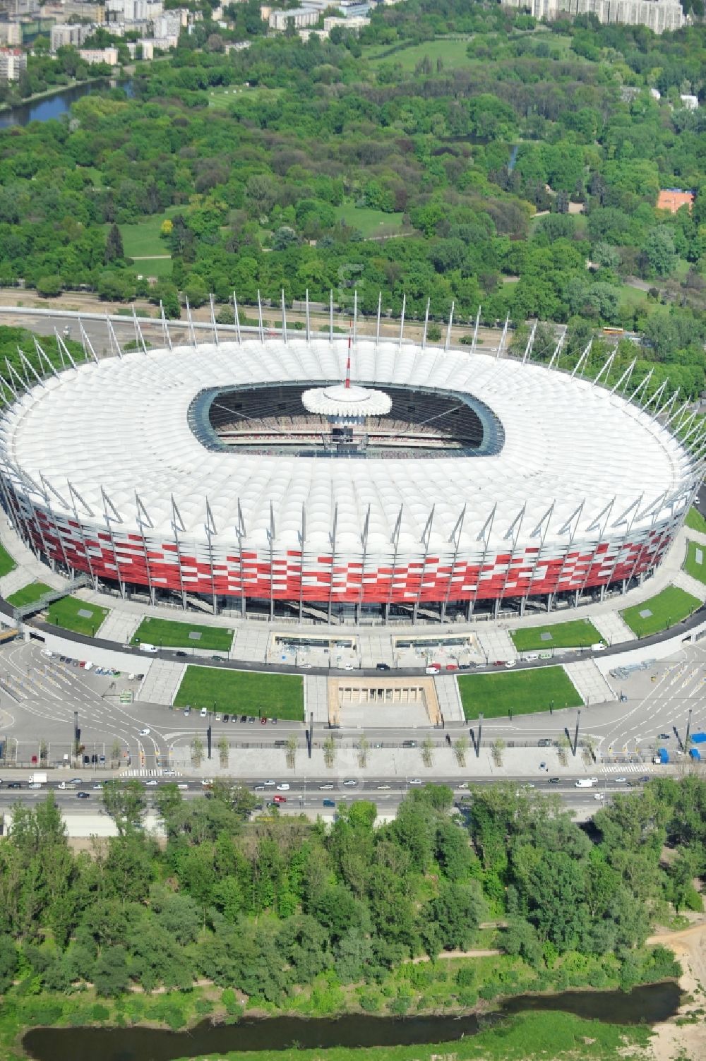 Aerial photograph Warschau - The new built stadium National Stadium in Warsaw bevore opening EM 2012 in Poland