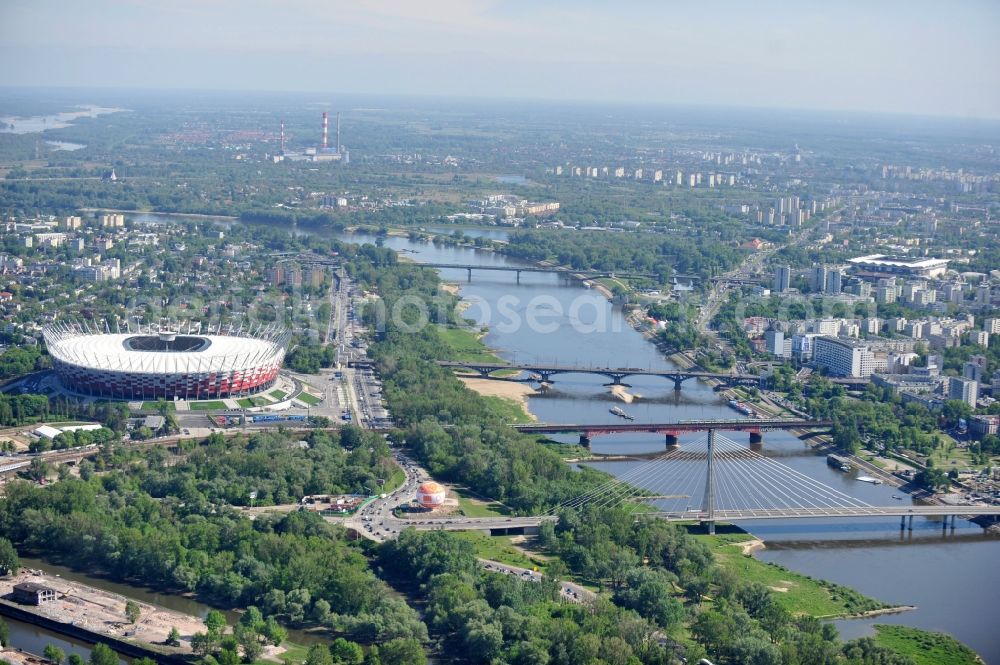 Aerial image Warschau - The new built stadium National Stadium in Warsaw bevore opening EM 2012 in Poland