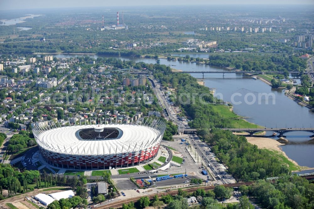 Aerial photograph Warschau - The new built stadium National Stadium in Warsaw bevore opening EM 2012 in Poland