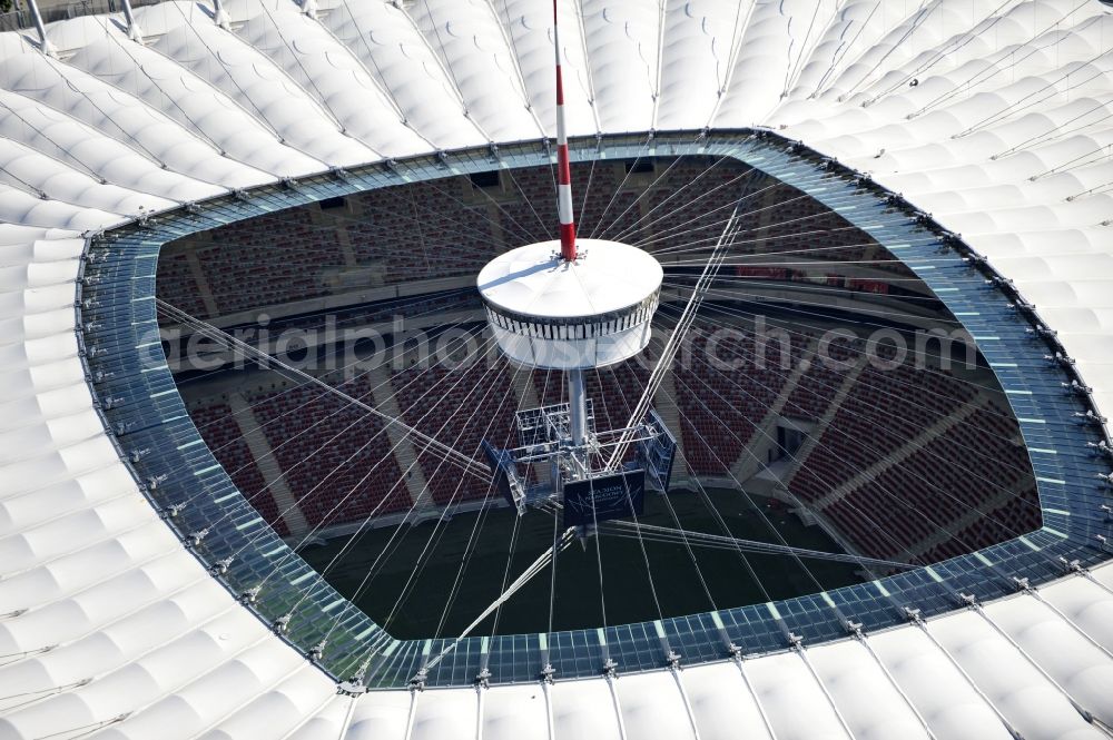 Warschau from above - The new built stadium National Stadium in Warsaw bevore opening EM 2012 in Poland