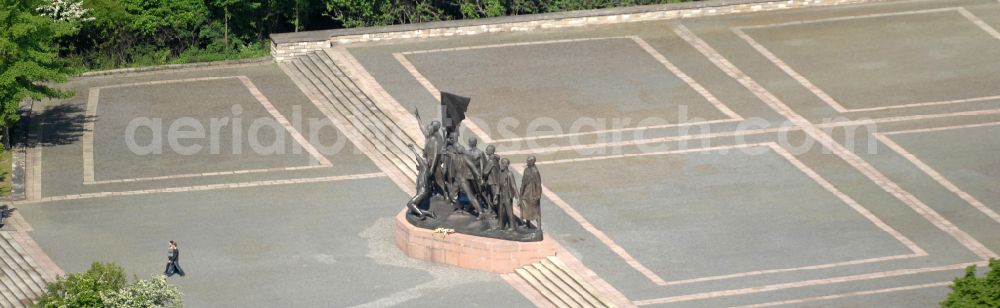 Weimar from the bird's eye view: Sight of the historical monument of the National Memorial of the GDR Buchenwald in the district Ettersberg in Weimar in the state Thuringia, Germany