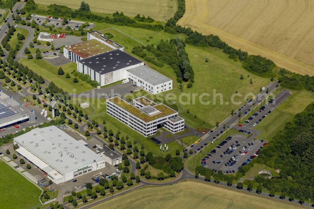 Aerial image Ahlen - Blick auf den Natur- und Gewerbepark Olfetal in Ahlen im Bundesland Nordrhein-Westfalen NRW. Verantwortlich ist die WFG Wirtschaftsförderungsgesellschaft Ahlen mbH. // View at the nature and business park Olfetal in Ahlen in the federal state of North Rhine-Westphalia. Responsible is the WFG Economic Development Corporation Ahlen mbH.