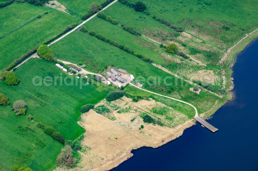 Aerial image Busdorf - Natural history museum and exhibition building ensemble Viking Village Haithabu on the street Am Haddebyer Noor in Busdorf in the state Schleswig-Holstein, Germany