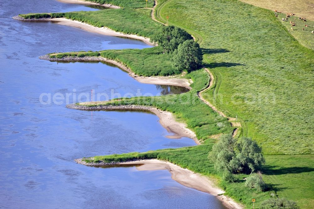 Wartenburg from above - Nature reserve Elbetal in Saxony Anhalt near the mouth of the Schwarze Elster river