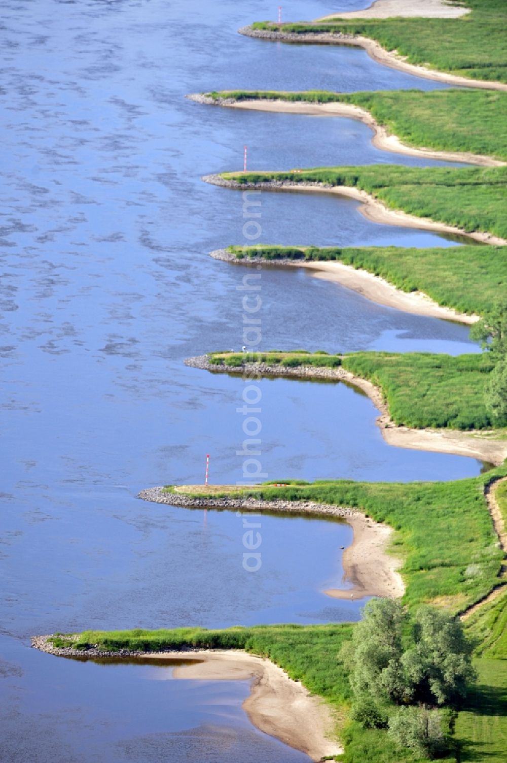 Aerial image Wartenburg - Nature reserve Elbetal in Saxony Anhalt near the mouth of the Schwarze Elster river