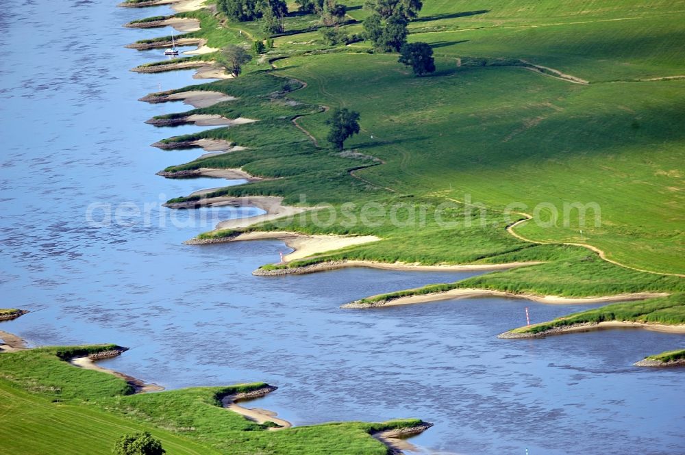 Wartenburg from above - Nature reserve Elbetal in Saxony Anhalt near the mouth of the Schwarze Elster river