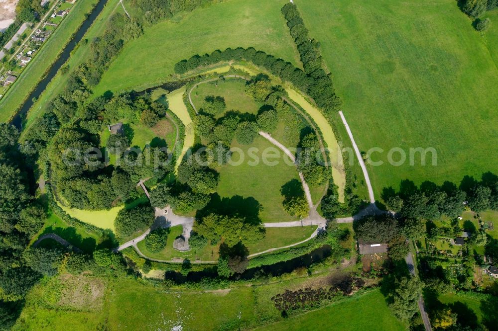 Hamm from the bird's eye view: Nature reserve Lippewiesen at Hamm in North Rhine-Westphalia