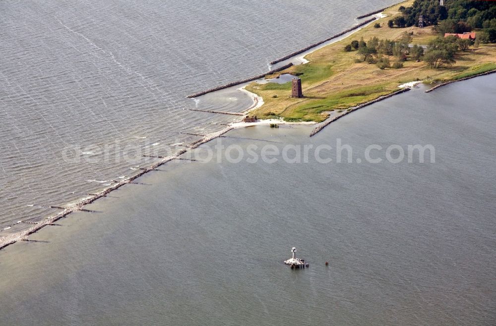 Ruden from above - View of the Baltic island of Ruden, an island in the mouth of the Peene River on the southern end of Greifswald Boddenrandschwelle in the state Mecklenburg-Western Pomerania