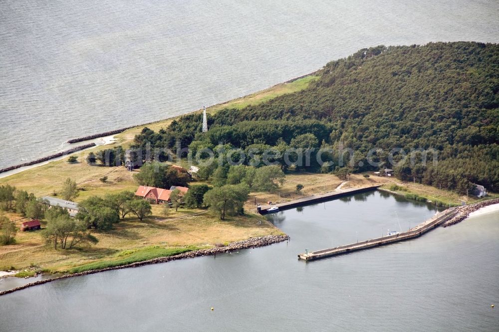 Ruden from the bird's eye view: View of the Baltic island of Ruden, an island in the mouth of the Peene River on the southern end of Greifswald Boddenrandschwelle in the state Mecklenburg-Western Pomerania