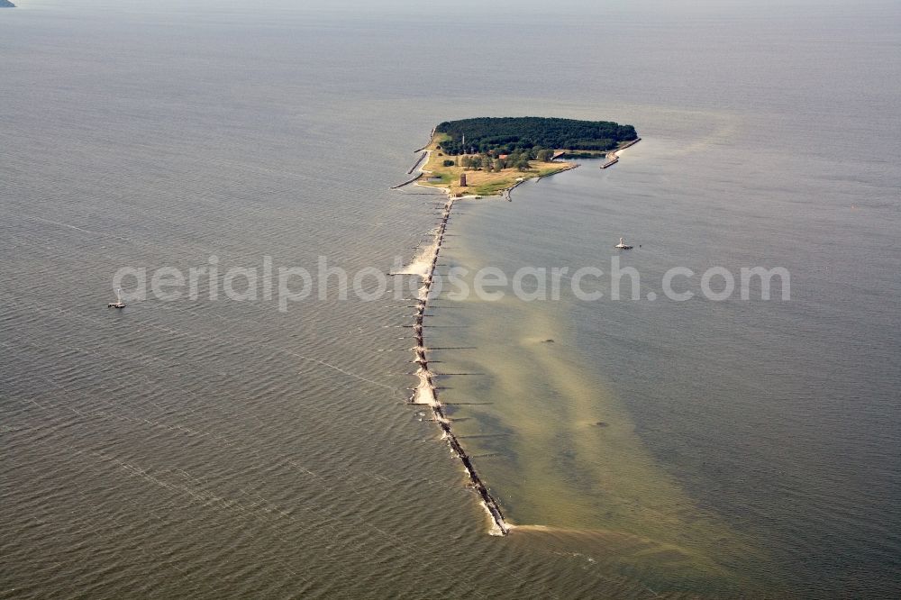 Ruden from the bird's eye view: View of the Baltic island of Ruden, an island in the mouth of the Peene River on the southern end of Greifswald Boddenrandschwelle in the state Mecklenburg-Western Pomerania