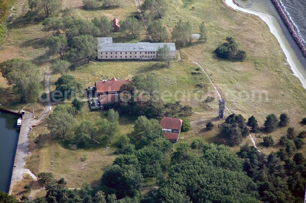 Ruden from the bird's eye view: View of the Baltic island of Ruden, an island in the mouth of the Peene River on the southern end of Greifswald Boddenrandschwelle in the state Mecklenburg-Western Pomerania