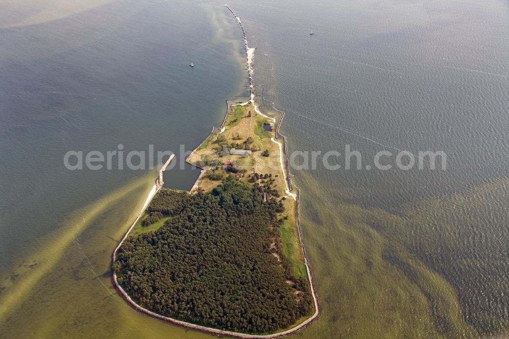 Aerial image Ruden - View of the Baltic island of Ruden, an island in the mouth of the Peene River on the southern end of Greifswald Boddenrandschwelle in the state Mecklenburg-Western Pomerania