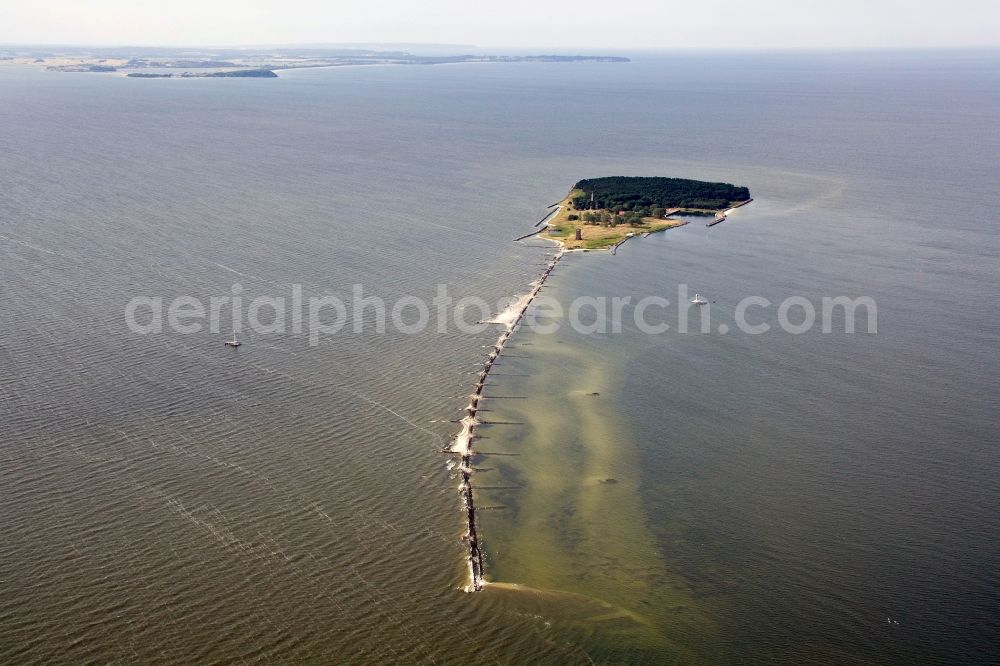 Ruden from above - View of the Baltic island of Ruden, an island in the mouth of the Peene River on the southern end of Greifswald Boddenrandschwelle in the state Mecklenburg-Western Pomerania