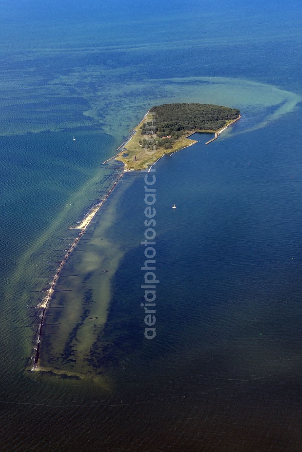 Aerial image Kröslin - View of the Baltic island of Ruden, an island in the mouth of the Peene River on the southern end of Greifswald Boddenrandschwelle in the state Mecklenburg-Western Pomerania