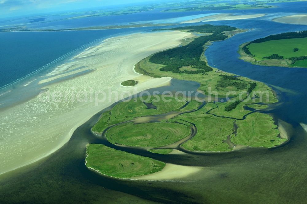 Aerial photograph Bock - Nature reserve and beach landscape sand dunes along the Baltic Coast Bock in Mecklenburg - Western Pomerania