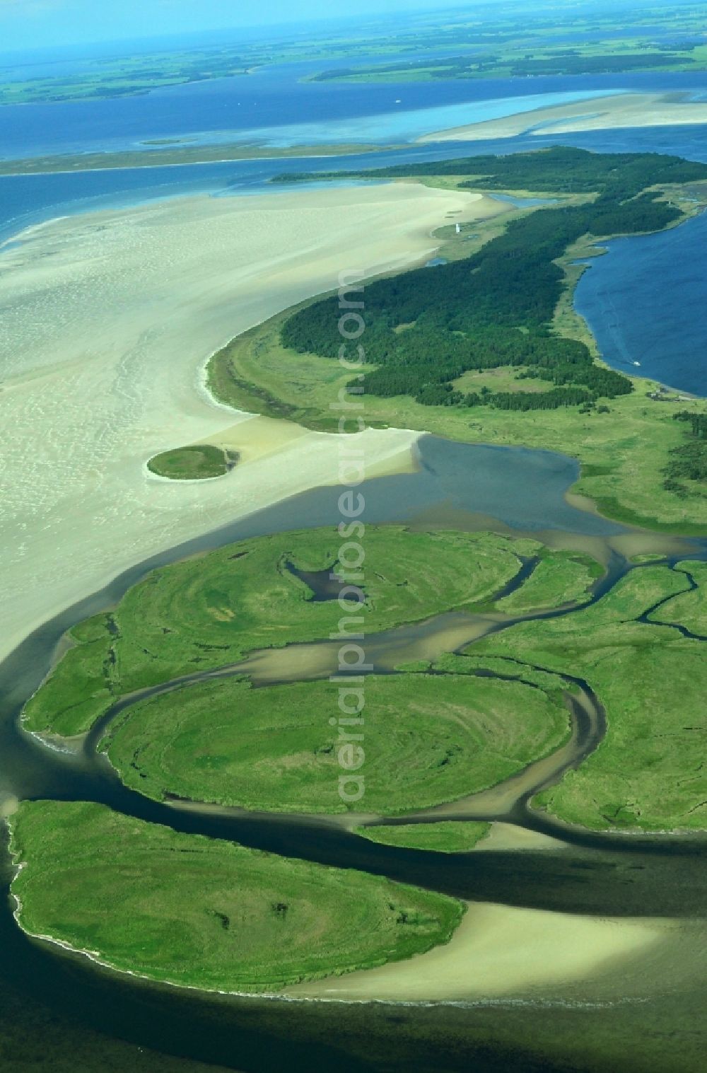 Bock from above - Nature reserve and beach landscape sand dunes along the Baltic Coast Bock in Mecklenburg - Western Pomerania