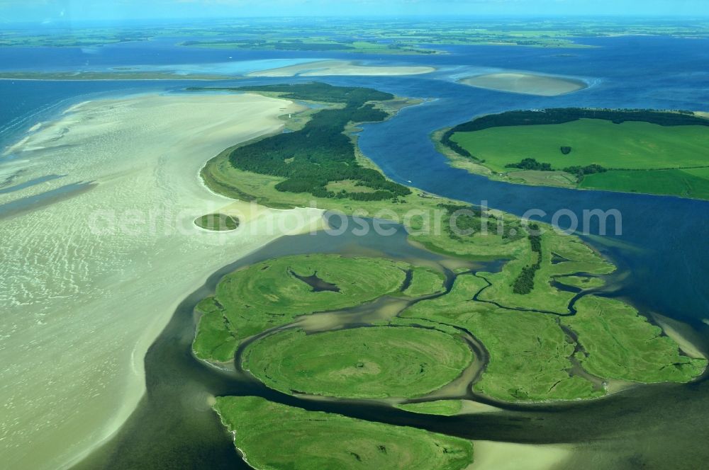 Bock from the bird's eye view: Nature reserve and beach landscape sand dunes along the Baltic Coast Bock in Mecklenburg - Western Pomerania