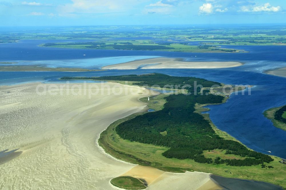 Aerial photograph Bock - Nature reserve and beach landscape sand dunes along the Baltic Coast Bock in Mecklenburg - Western Pomerania