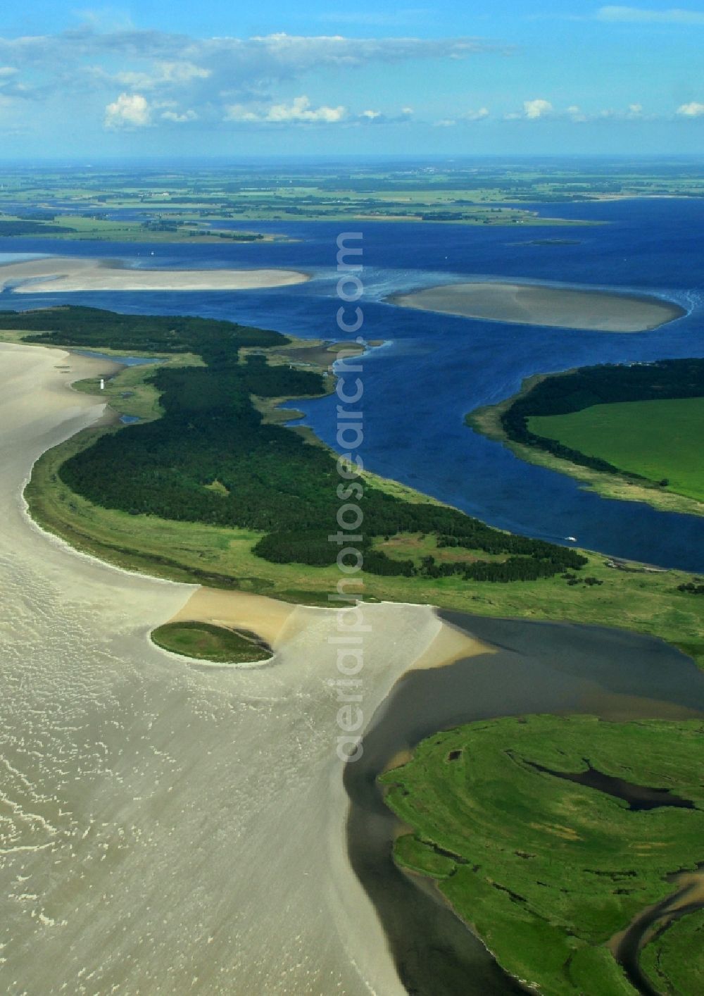 Bock from above - Nature reserve and beach landscape sand dunes along the Baltic Coast Bock in Mecklenburg - Western Pomerania