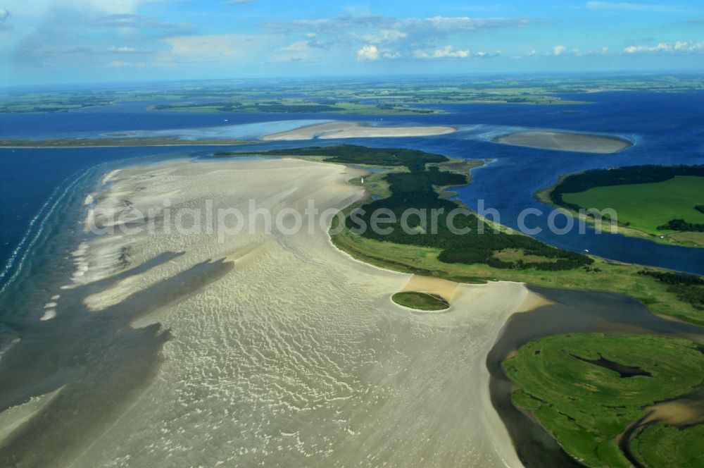 Bock from the bird's eye view: Nature reserve and beach landscape sand dunes along the Baltic Coast Bock in Mecklenburg - Western Pomerania