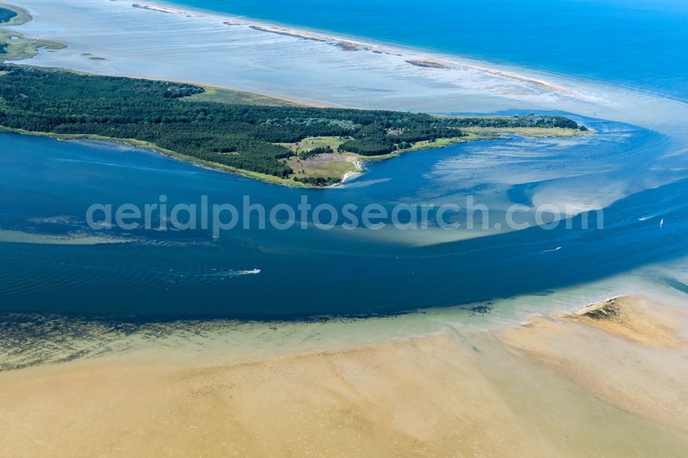 Aerial image Insel Hiddensee - Nature reserve and beach landscape sand dunes along the Baltic Coast Bock in Mecklenburg - Western Pomerania