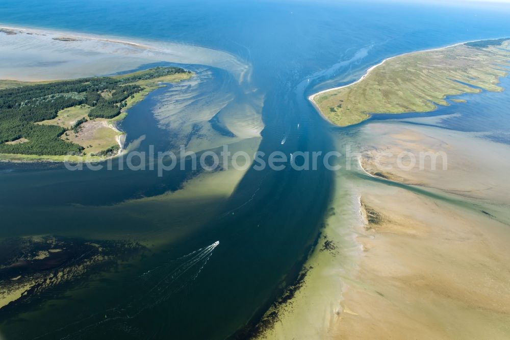 Aerial photograph Insel Hiddensee - Nature reserve and beach landscape sand dunes along the Baltic Coast Bock in Mecklenburg - Western Pomerania