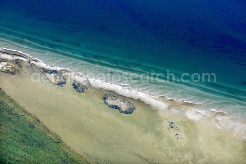 Aerial image Insel Hiddensee - Nature reserve and beach landscape sand dunes along the Baltic Coast Bock in Mecklenburg - Western Pomerania