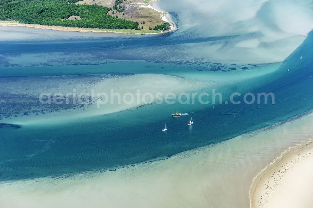 Aerial photograph Insel Hiddensee - Nature reserve and beach landscape sand dunes along the Baltic Coast Bock in Mecklenburg - Western Pomerania