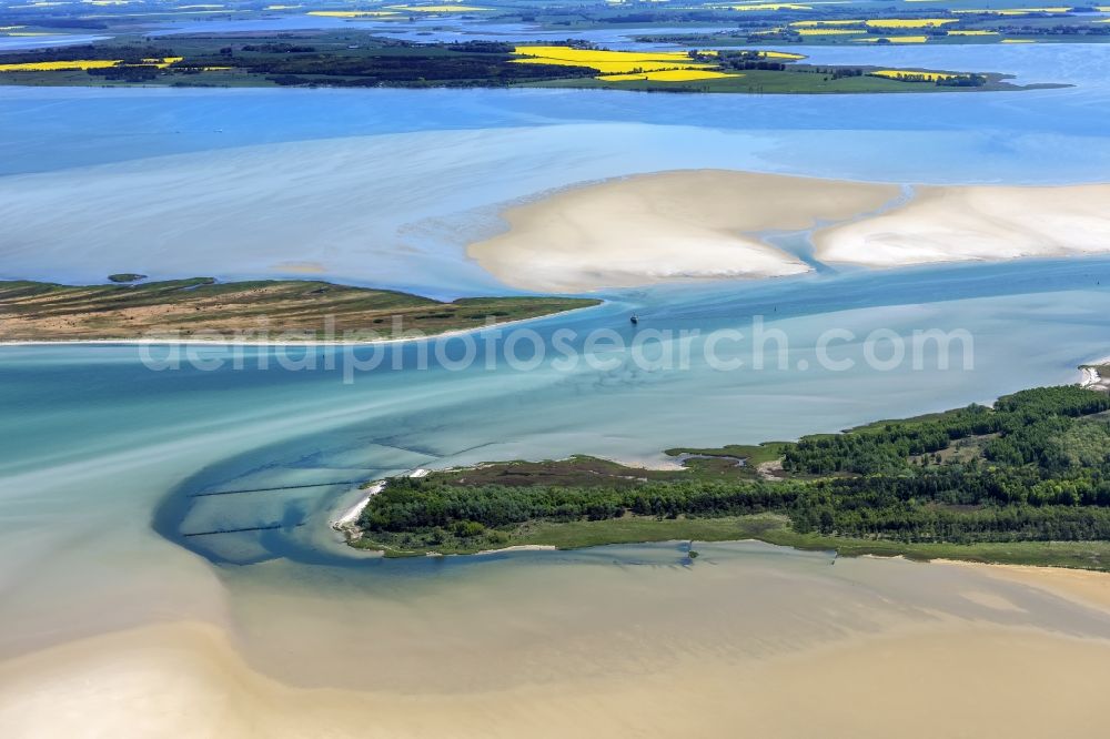 Aerial image Insel Hiddensee - Nature reserve and beach landscape sand dunes along the Baltic Coast Bock in Mecklenburg - Western Pomerania