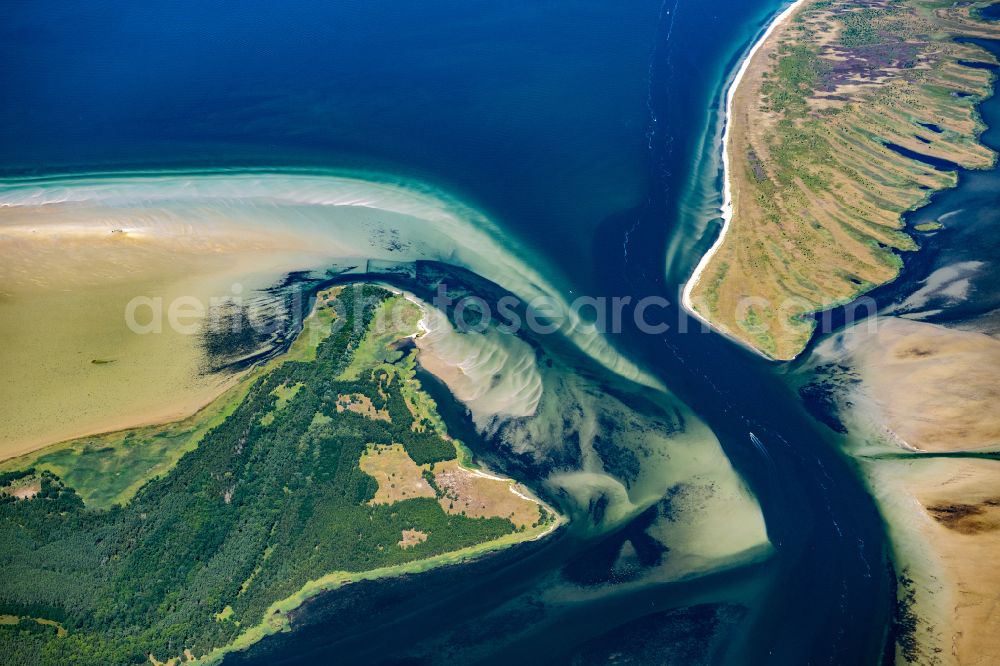 Aerial image Groß Mohrdorf - Nature reserve and beach landscape sand dunes along the Baltic Coast Bock in Mecklenburg - Western Pomerania