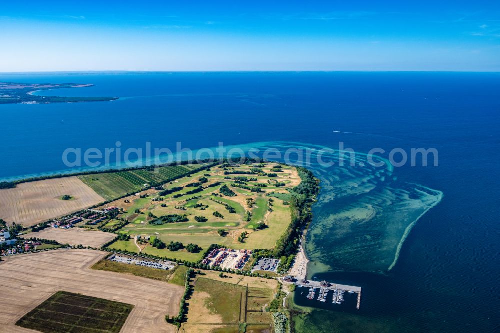 Aerial image Hohenkirchen - Nature reserve and beach landscape sand dunes along the Baltic Coast Bock in Mecklenburg - Western Pomerania