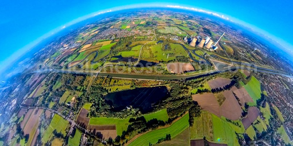 Aerial image Stockum - Source of water in the nature reserve on Tibaum and the Im Brauck nature reserve on the Datteln-Hamm Canal in Stockum at Ruhrgebiet in the state North Rhine-Westphalia, Germany