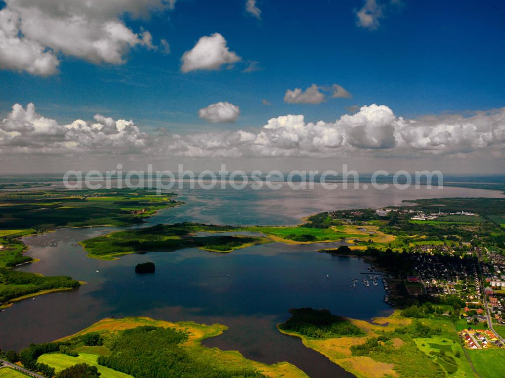 Aerial image Waren / Müritz - ature reserve Müritz National Park on the banks of the Müritz