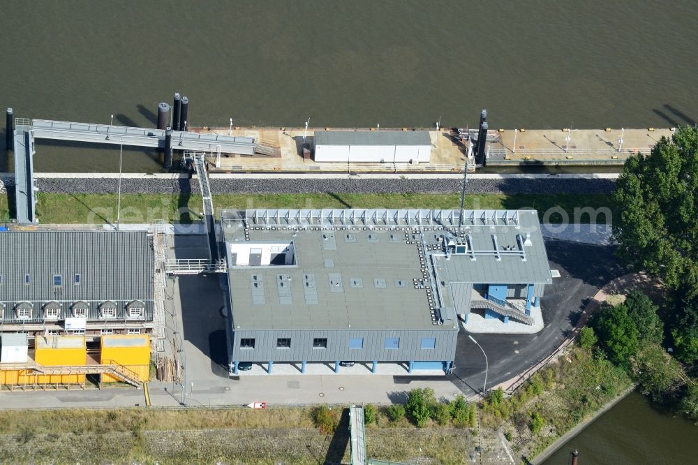 Hamburg from above - VTS Vessel Traffic Service Centre in Hamburg-Waltershof. Operator is the Hamburg Port Authority HPA