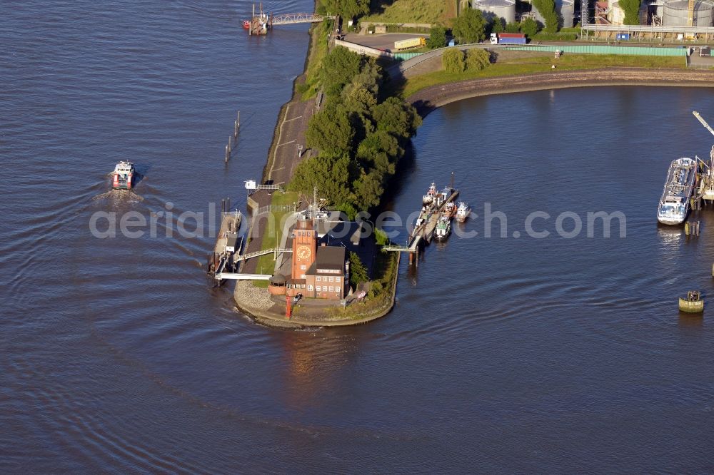 Hamburg from above - VTS Vessel Traffic Service Centre in Hamburg-Waltershof. Operator is the Hamburg Port Authority HPA