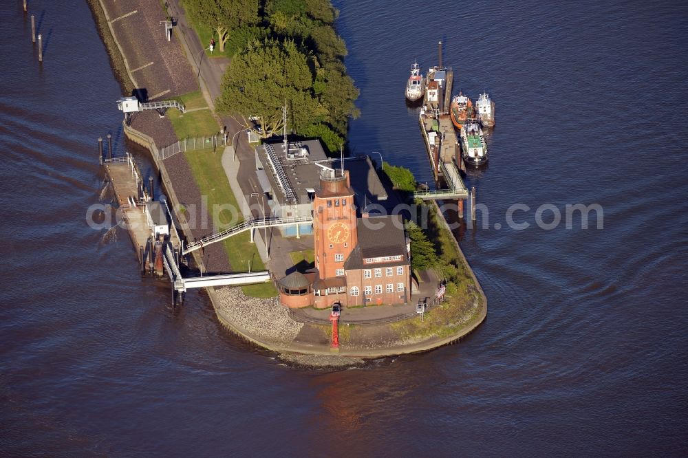 Aerial image Hamburg - VTS Vessel Traffic Service Centre in Hamburg-Waltershof. Operator is the Hamburg Port Authority HPA