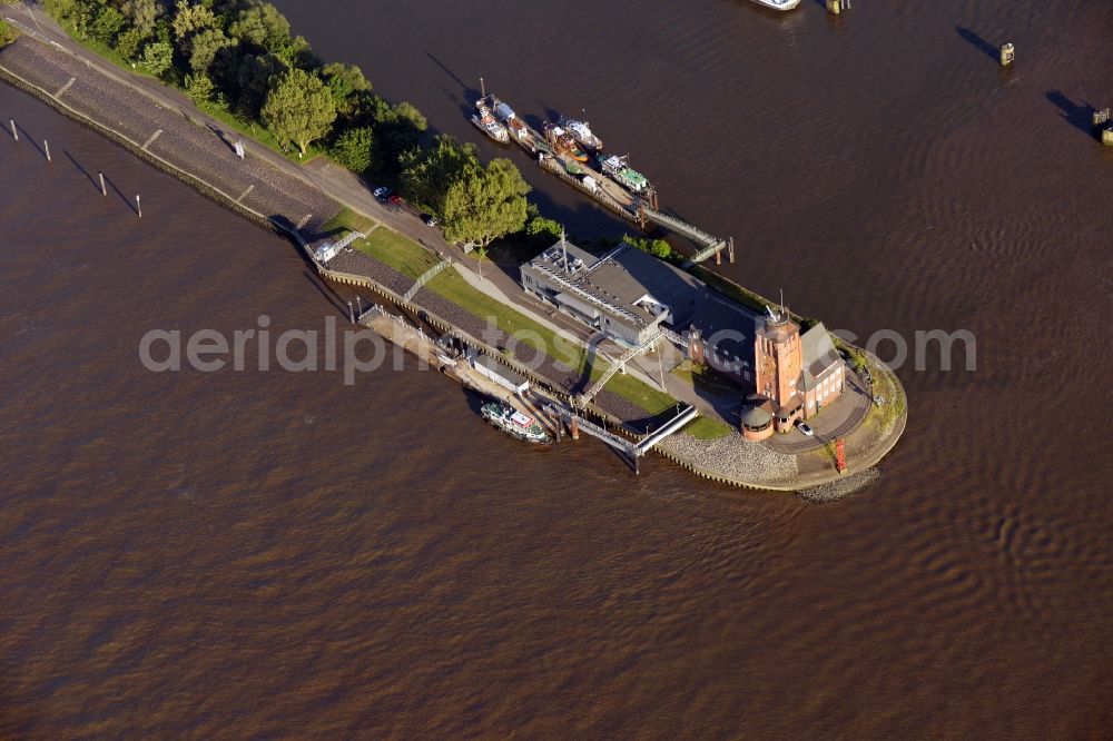 Aerial image Hamburg - VTS Vessel Traffic Service Centre in Hamburg-Waltershof. Operator is the Hamburg Port Authority HPA