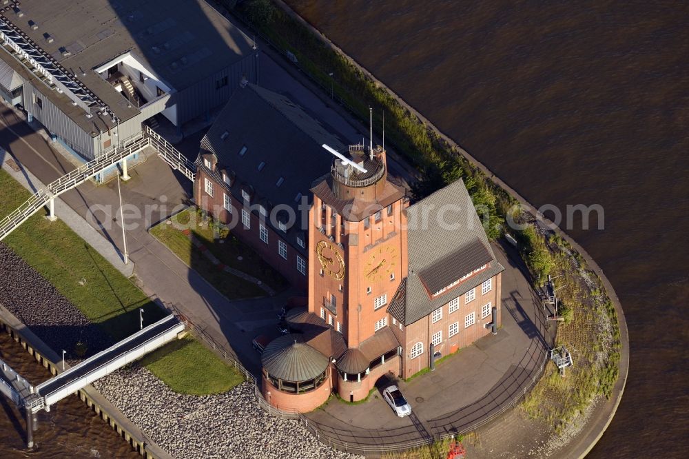 Aerial image Hamburg - VTS Vessel Traffic Service Centre in Hamburg-Waltershof. Operator is the Hamburg Port Authority HPA