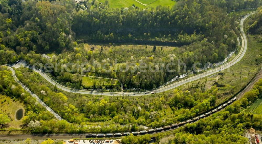 Erkrath from above - Nean deretal with the location of the Nean derthal prehistoric man in Hochdahl in Erkrath in North Rhine-Westphalia