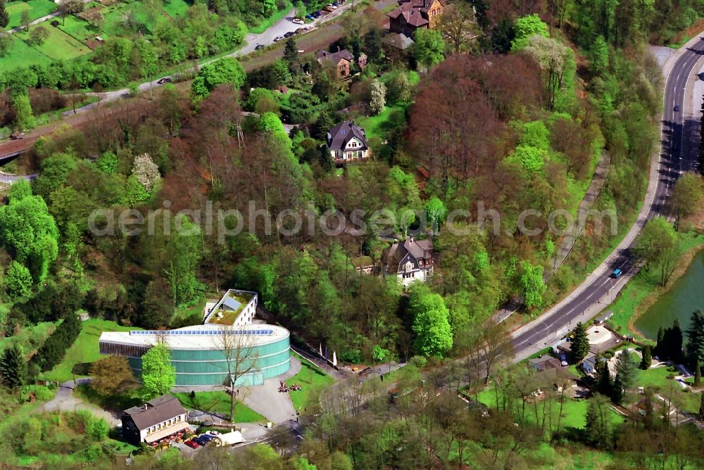 Aerial image Mettmann - View on the Nean derthal Museum in Talstrasse near Mettmann in North Rhine-Westphalia and the surrounding landscape of the valley section Nean dertal. The museum covers the pre - and early history of mankind and Nean derthals