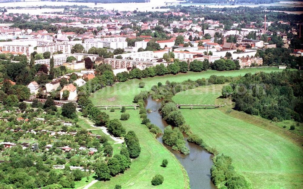 Aerial image Forst / BRB - Neißeverlauf am Forster Rosengarten