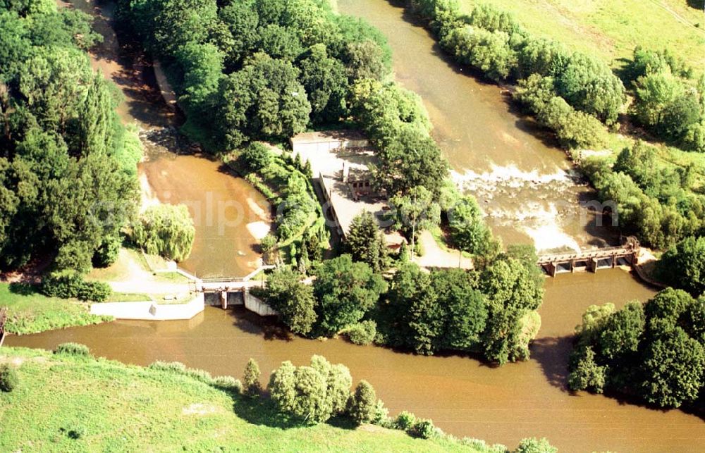 Aerial photograph Forst / BRB - Neißewehr am Forster Rosengarten