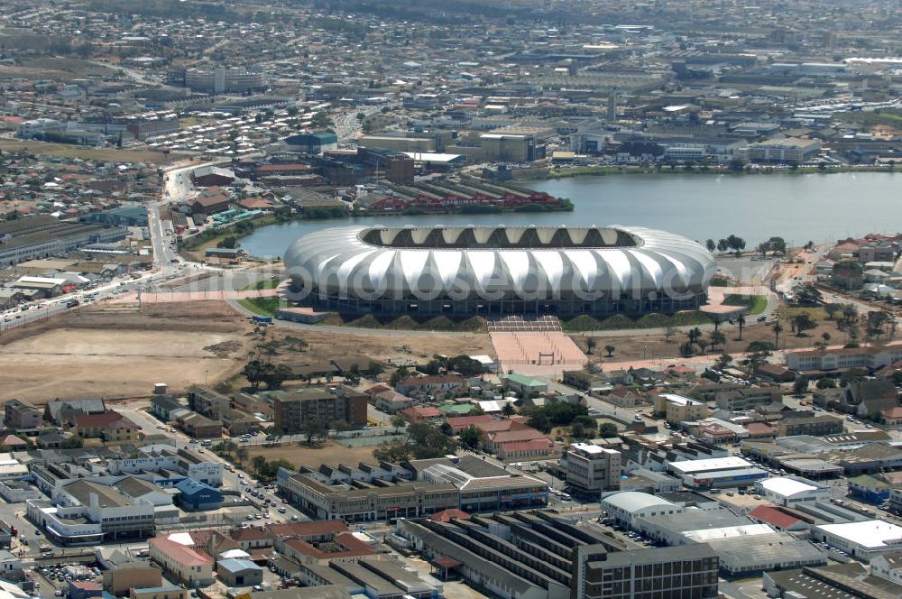 Port Elizabeth from the bird's eye view: Blick auf das Nelson - Mandela - Bay - Stadion in Port Elizabeth in der Provinz Eastern Cape in Südafrika vor der Fußball-Weltmeisterschaft 2010. View of the Nelson-Mandela-Bay-Stadium in Port Elizabeth in South Africa for the FIFA World Cup 2010.