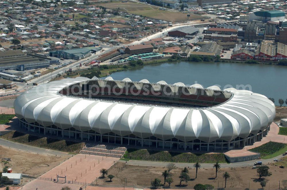 Aerial photograph Port Elizabeth - Blick auf das Nelson - Mandela - Bay - Stadion in Port Elizabeth in der Provinz Eastern Cape in Südafrika vor der Fußball-Weltmeisterschaft 2010. View of the Nelson-Mandela-Bay-Stadium in Port Elizabeth in South Africa for the FIFA World Cup 2010.