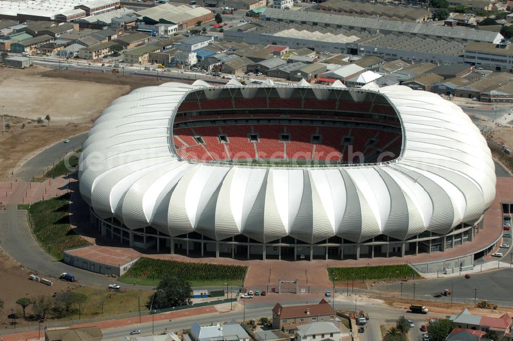 Port Elizabeth from the bird's eye view: Blick auf das Nelson - Mandela - Bay - Stadion in Port Elizabeth in der Provinz Eastern Cape in Südafrika vor der Fußball-Weltmeisterschaft 2010. View of the Nelson-Mandela-Bay-Stadium in Port Elizabeth in South Africa for the FIFA World Cup 2010.