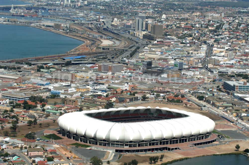 Aerial photograph Port Elizabeth - Blick auf das Nelson - Mandela - Bay - Stadion in Port Elizabeth in der Provinz Eastern Cape in Südafrika vor der Fußball-Weltmeisterschaft 2010. View of the Nelson-Mandela-Bay-Stadium in Port Elizabeth in South Africa for the FIFA World Cup 2010.