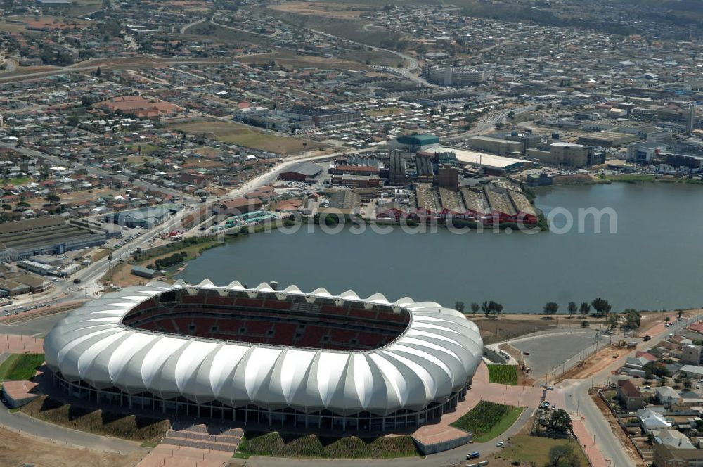 Aerial image Port Elizabeth - Blick auf das Nelson - Mandela - Bay - Stadion in Port Elizabeth in der Provinz Eastern Cape in Südafrika vor der Fußball-Weltmeisterschaft 2010. View of the Nelson-Mandela-Bay-Stadium in Port Elizabeth in South Africa for the FIFA World Cup 2010.