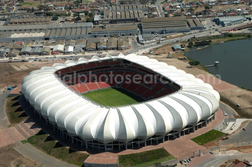 Aerial photograph Port Elizabeth - Blick auf das Nelson - Mandela - Bay - Stadion in Port Elizabeth in der Provinz Eastern Cape in Südafrika vor der Fußball-Weltmeisterschaft 2010. View of the Nelson-Mandela-Bay-Stadium in Port Elizabeth in South Africa for the FIFA World Cup 2010.